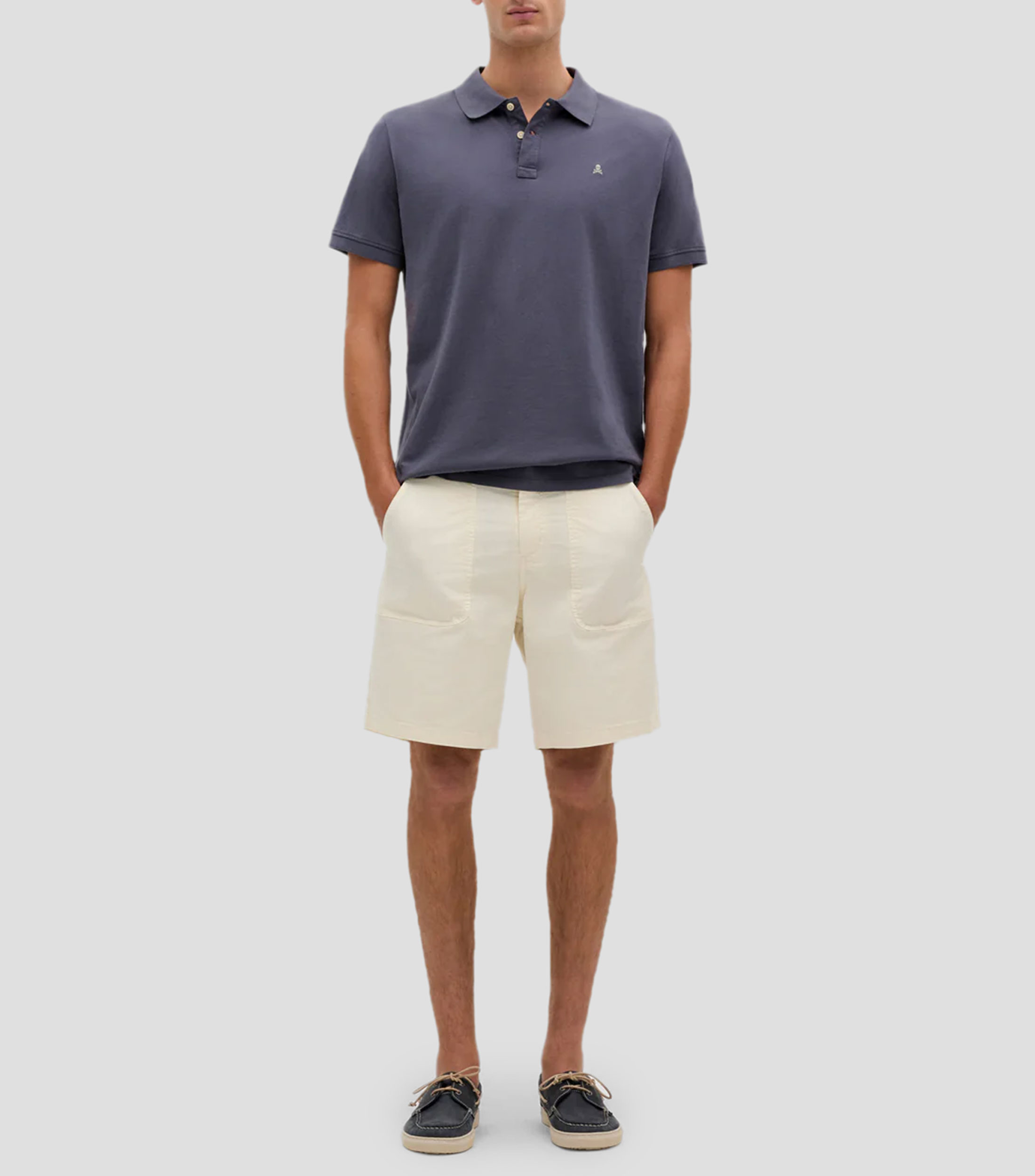 Playera tipo polo manga corta lisa Hombre